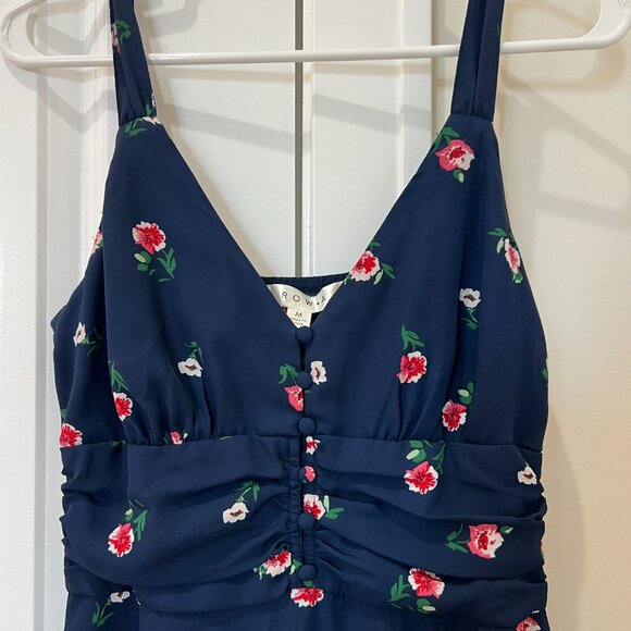 Sleeveless Navy Floral Midi Dress - Picture 4 of 7